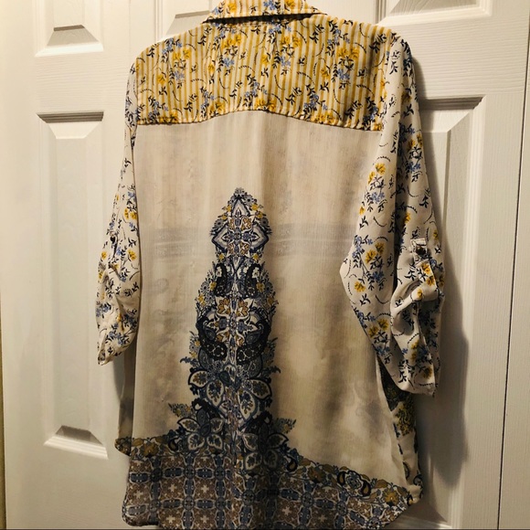 📦One World Live & Let Live button down blouse. - Picture 3 of 7